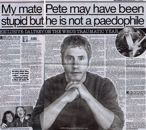 Roger Daltrey interview in The Mirror 2003