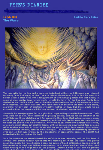 Pete's Diary The Wave