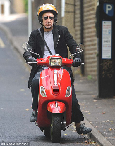 Pete Townshend on scooter