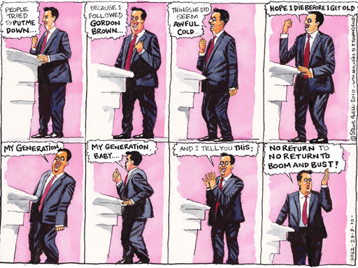 Steve Bell political cartoon 8 Sept. 2010