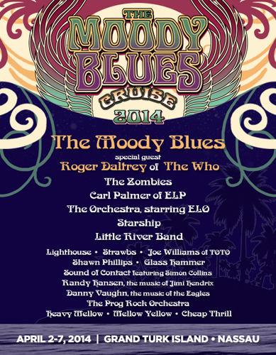 Ad for The Moody Blues Cruise 2014