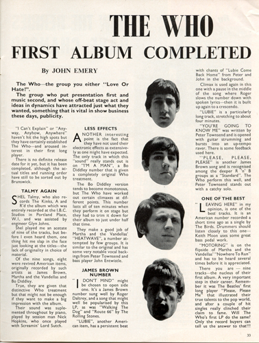The Who First Album Completed