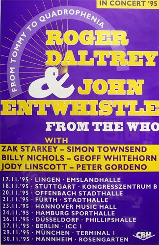 Roger Daltrey 1995 German tour poster