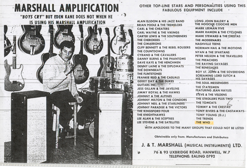 The Who in Marshall ad Mar 1964