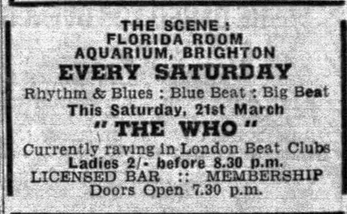 The Who first Brighton date