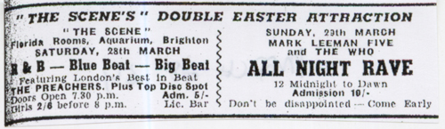 Ad for 29 Mar. 1964 gig