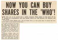 Buy Shares In The Who