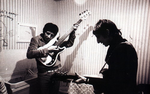 John Entwistle and Pete Townshend backstage in Wimbledon