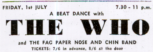 The Who Eastbourne 1966 ad