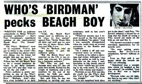 Pete Townshend Disc and Music Echo 17 Sept1966
