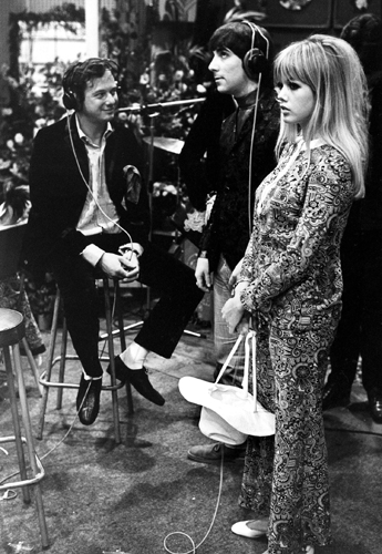 Brian Epstein, Keith and Kim Moon on set of All You Need Is Love recording