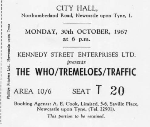 The Who 30 Oct 1967 ticket