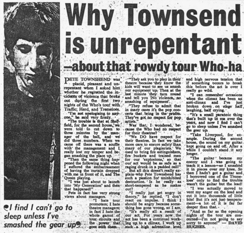 Why Townshend is Unrepentant