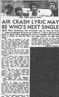 Air crash lyric may by Who's next single