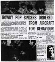 Rowdy pop singers ordered from aircraft