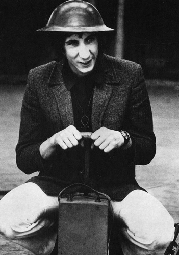 Pete Townshend on set of Call Me Lightning video shoot