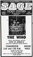 Ad for The Who in Houston 1968
