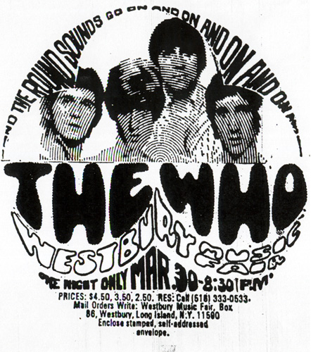 Ad for The Who at Westbury Music Fair 1968