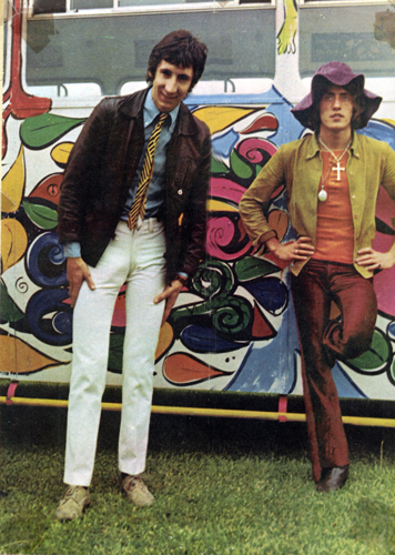 Pete Townshend Roger Daltrey at Magic Bus shoot