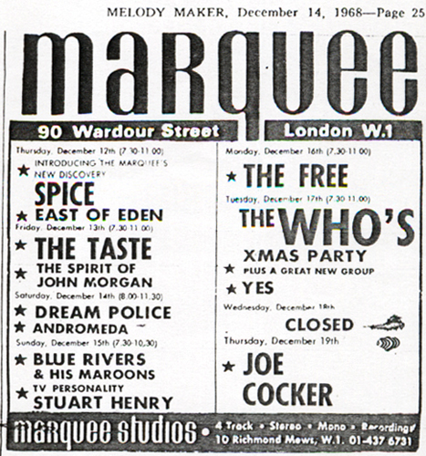 17 Dec 1968 Marquee