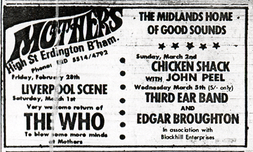 Ad for 1 Mar 1969 gig