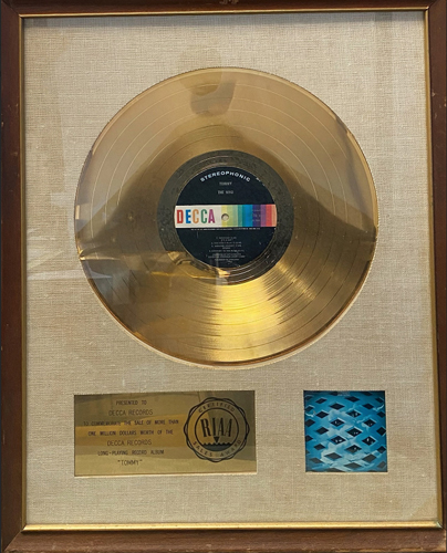 Tommy Gold Record Award RIAA