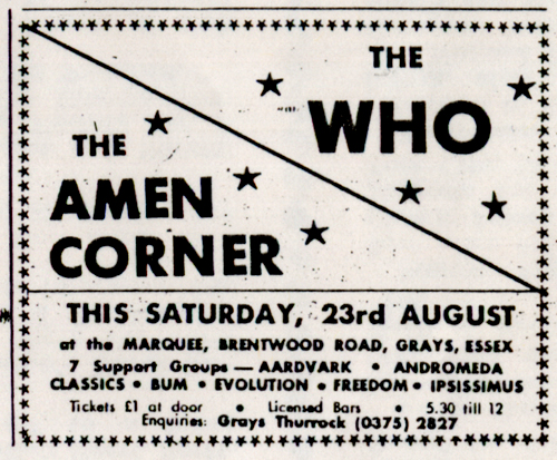 The Who ad 23 Aug 1969