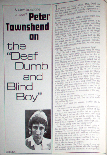 Pete Townshend in Circus 1969