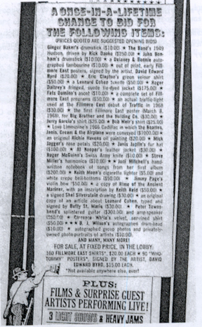 Rock Collectibles auction ad