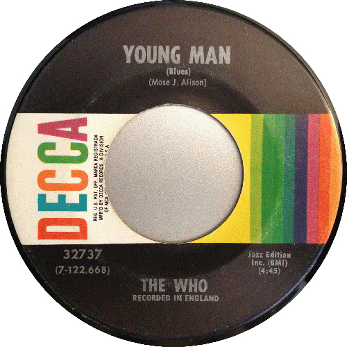 Stock copy of Young Man Blues single