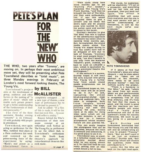 Pete Townshend Record Mirror 23 Jan 1971