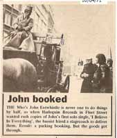 John Entwistle booked