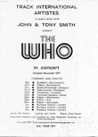 The Who 1971 UK tour ad