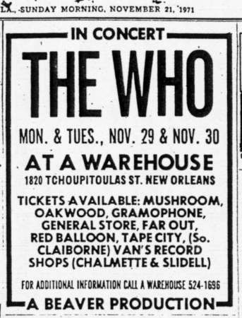 The Who at a Warehouse ad