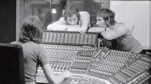 Pete Townshend and Keith Moon listen to Quadrophenia playback