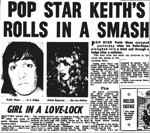 Pop Star Keith's Rolls in a Smash