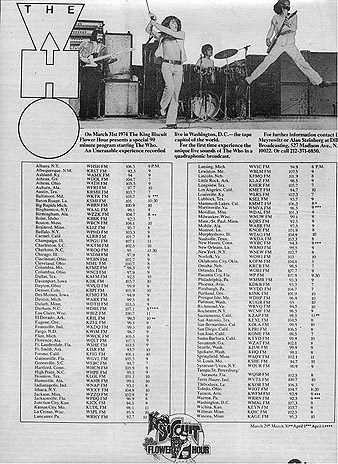 1974 King Biscuit Who ad