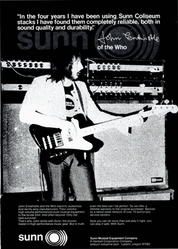 John Entwistle 1974 Sunn ad