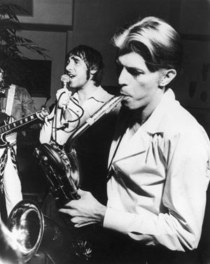Keith Moon and David Bowie at Peter Sellers' party