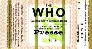 Who ticket Nov 7, 1975