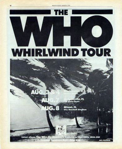 The Who 1976 Whirlwind Tour ad