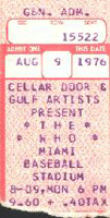 The Who Miami ticket 1976