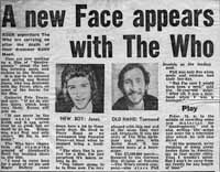 A New Face appears with The Who