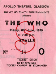 The Who ticket 8 Jun 1979