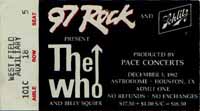 The Who ticket 12-03-82