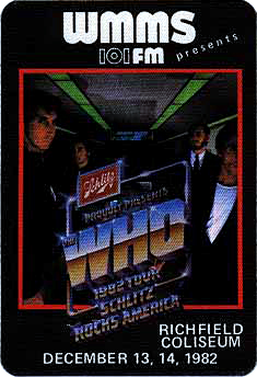 WMMR Richfield The Who badge 1982