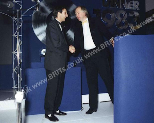 Pete receiving BRIT Award 1983