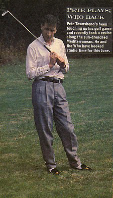 Pete Townshend, Golfer