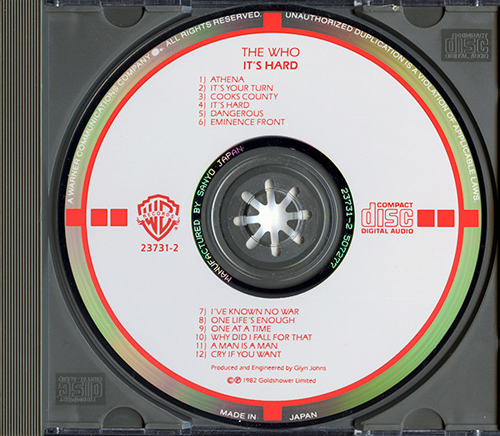 It's Hard Warner Bros CD 1983