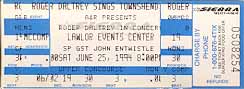 Daltrey Sings Townshend ticket